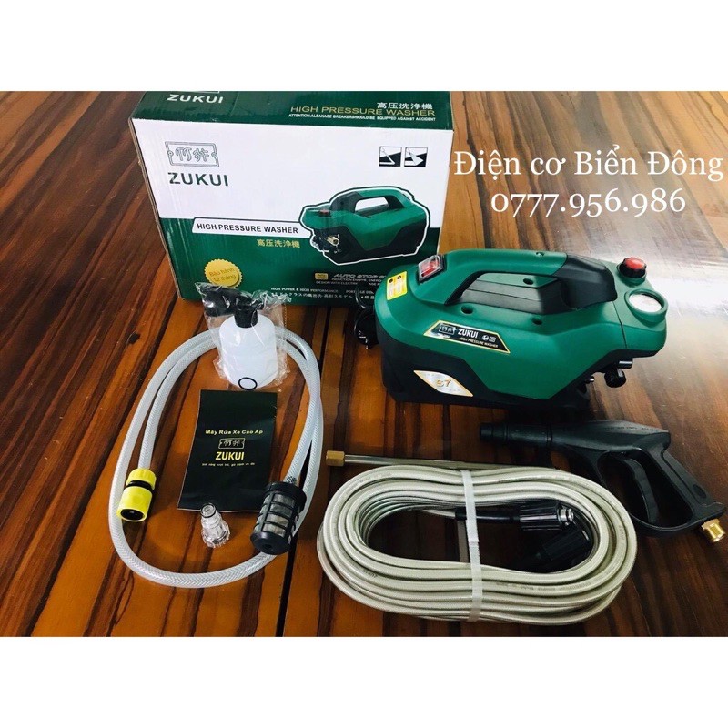MÁY RỬA XE ZUKUI S7 2800W thiết kế mới Tặng kèm bình bọt tuyết và ống nối dài súng 