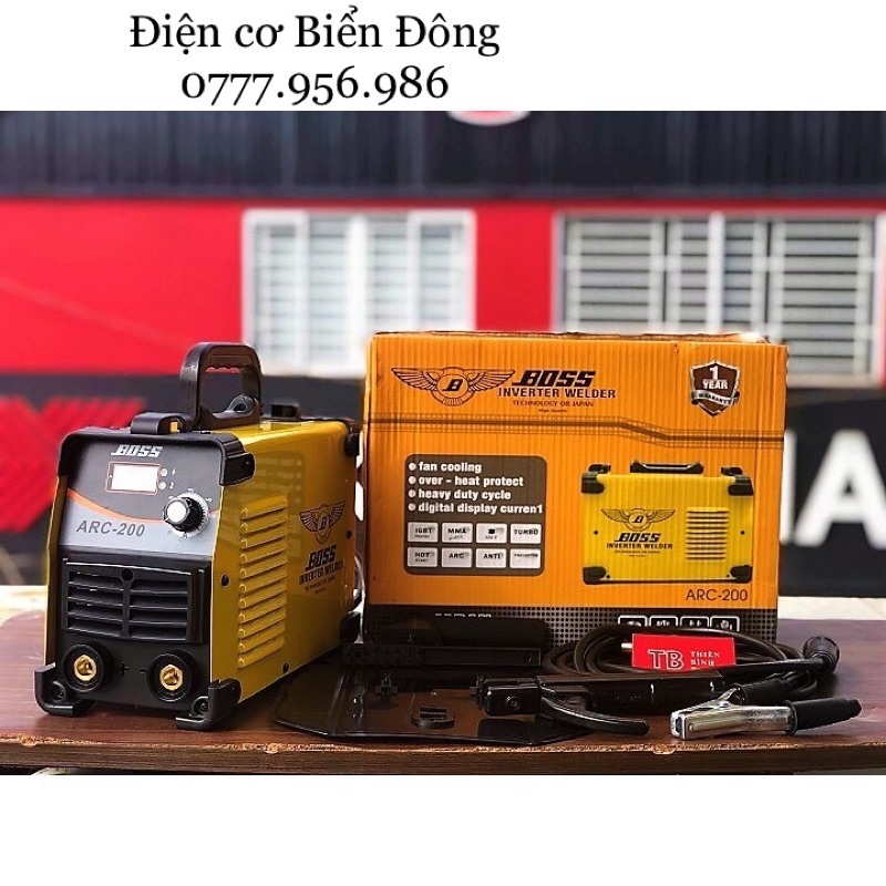 Máy Hàn điện tử BOSS cánh chim ARC-200 dùng hàn sắt, tôn gia đình Tặng bó 20 que Hàn