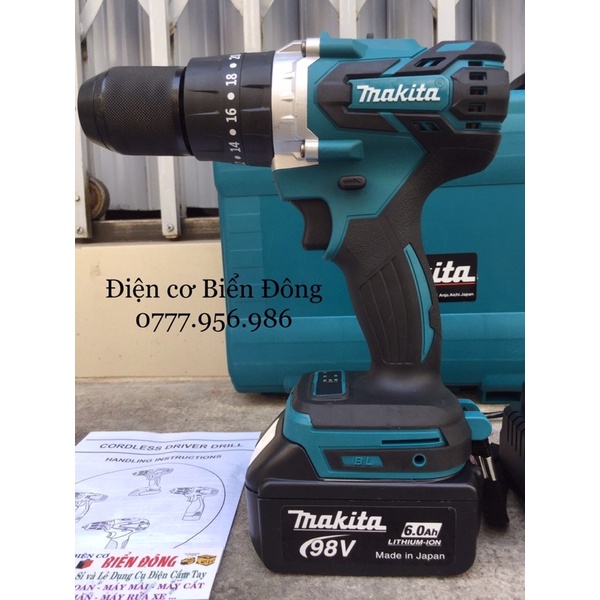 MÁY KHOAN PIN MKT KHÔNG CHỔI THAN PIN 98V 10 cell pin MÔ TƠ TỪ CÓ BÚA 3 CHỨC NĂNG