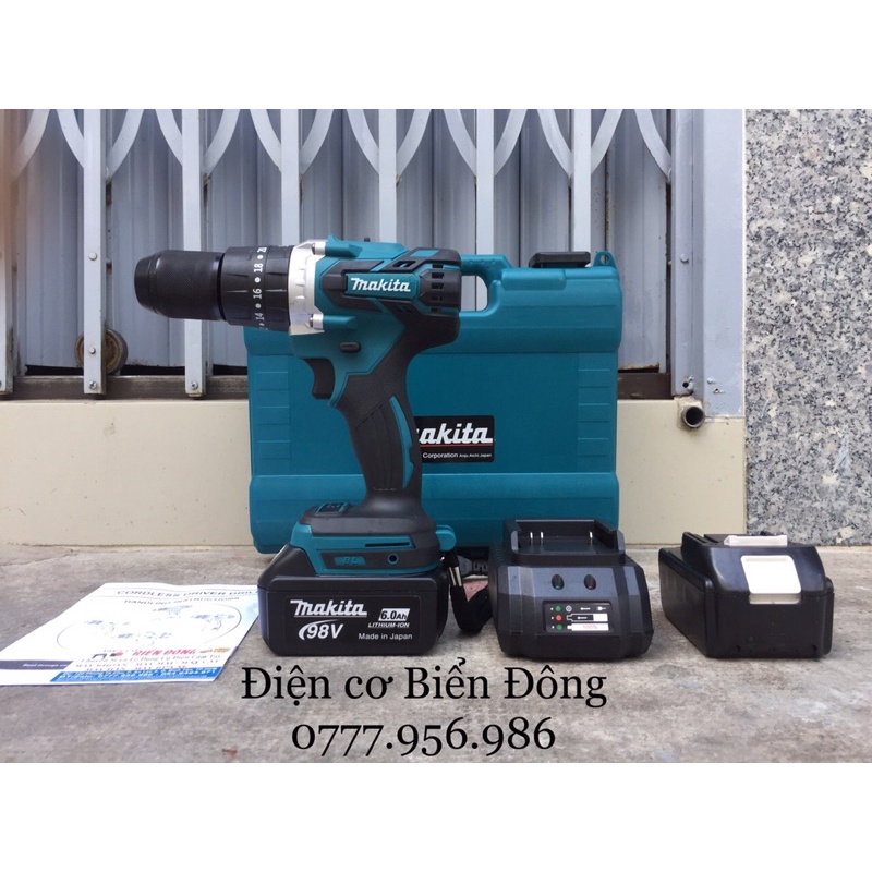 MÁY KHOAN PIN MKT KHÔNG CHỔI THAN PIN 98V 10 cell pin MÔ TƠ TỪ CÓ BÚA 3 CHỨC NĂNG