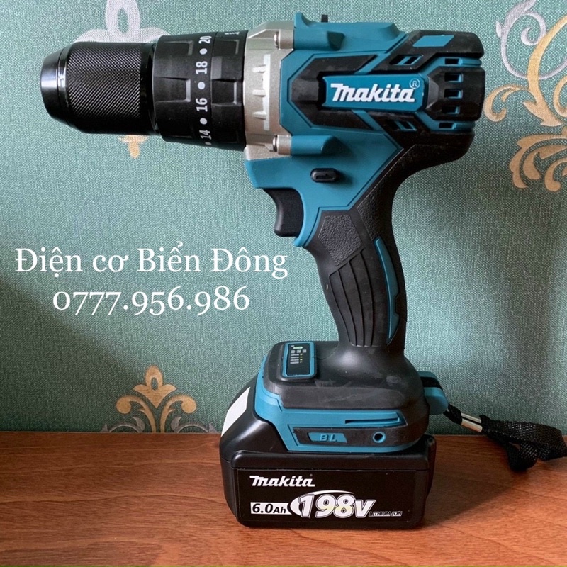 MÁY KHOAN PIN MKT KHÔNG CHỔI THAN PIN 198V 10 cell pin MÔ TƠ TỪ CÓ BÚA 3 CHỨC NĂNG