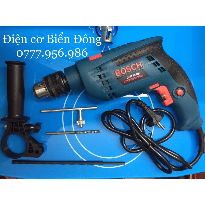 Máy khoan BOSH 13RE chuyên dùng khoan sắt tường Tặng kèm đầy đủ thướt đo, khóa khoan, mũi khoan 