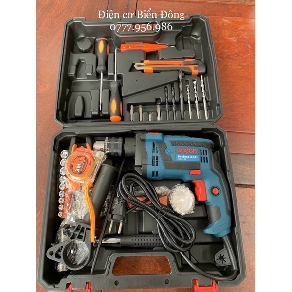 Máy khoan Valy BOSH GSB 13RE full đồ nghề chuyên dùng để khoan sắt, tường, gỗ, tôn, bắn vít