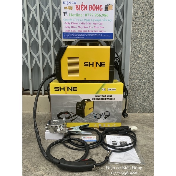 Máy hàn MIG SHINE 200S mini 3 chức năng, Hàn không khí, Hàn dùng khí và Hàn que sắt, kẽm, nhôm,inox