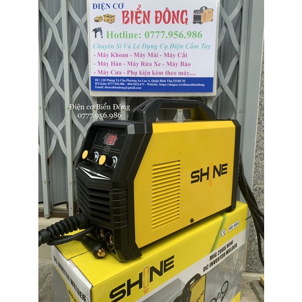 Máy hàn MIG SHINE 200S mini 3 chức năng, Hàn không khí, Hàn dùng khí và Hàn que sắt, kẽm, nhôm,inox