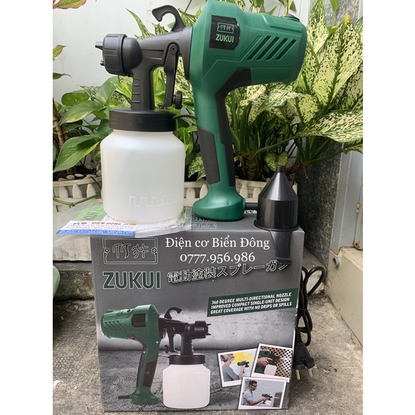 Máy phun sơn Zukui ZK400 - 400W hoạt động bằng nguồn điện, là dụng cụ để sơn vật liệu