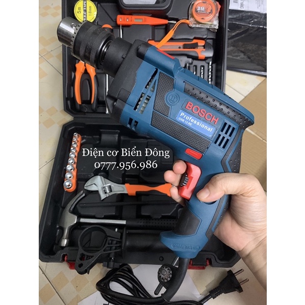 Máy khoan Valy BOSH GSB 13RE full đồ nghề chuyên dùng để khoan sắt, tường, gỗ, tôn, bắn vít
