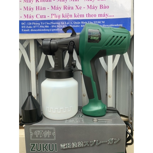 Máy phun sơn Zukui ZK400 - 400W hoạt động bằng nguồn điện, là dụng cụ chuyên dùng để sơn vật liệu
