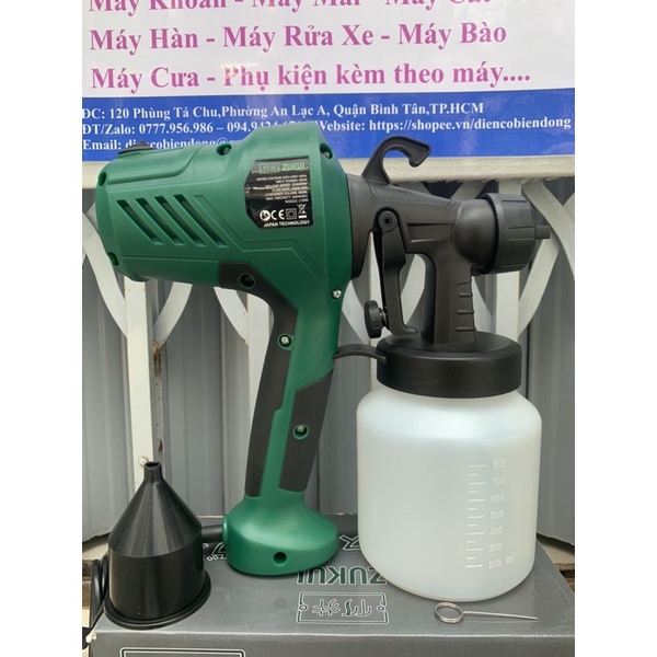 Máy phun sơn Zukui ZK400 - 400W hoạt động bằng nguồn điện, là dụng cụ chuyên dùng để sơn vật liệu