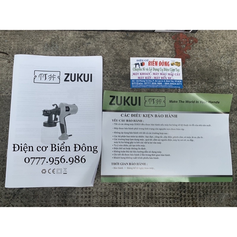 Máy phun sơn Zukui ZK400 - 400W hoạt động bằng nguồn điện, là dụng cụ chuyên dùng để sơn vật liệu