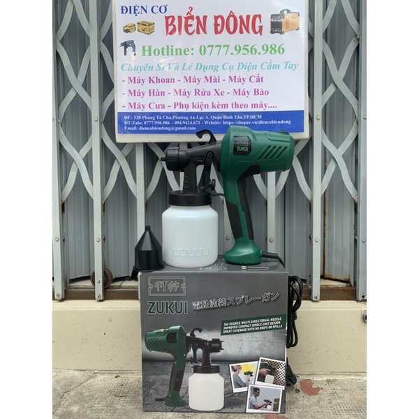 Máy phun sơn Zukui ZK400 - 400W hoạt động bằng nguồn điện, là dụng cụ chuyên dùng để sơn vật liệu