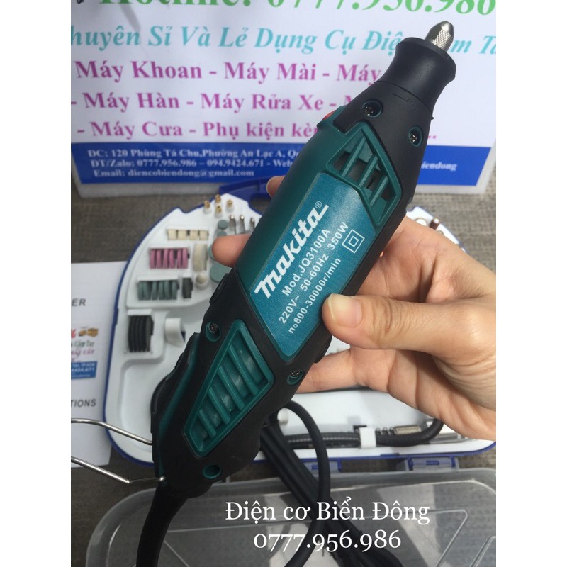 Máy mài khuôn khắc mỹ nghệ MAKITA-JQ3100A 100 món mài, chà nhám, đánh bóng, điêu khắc