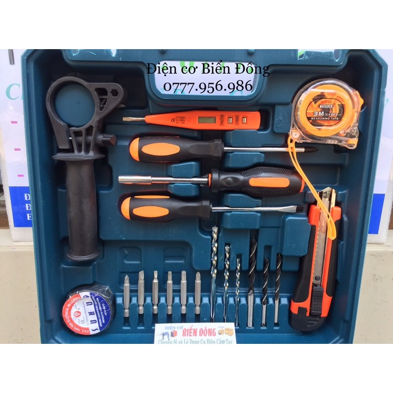 Bộ Valy máy khoan BOSH GSB 13RE full đồ nghề chuyên dùng để khoan sắt, tường, gỗ, tôn, bắn vít