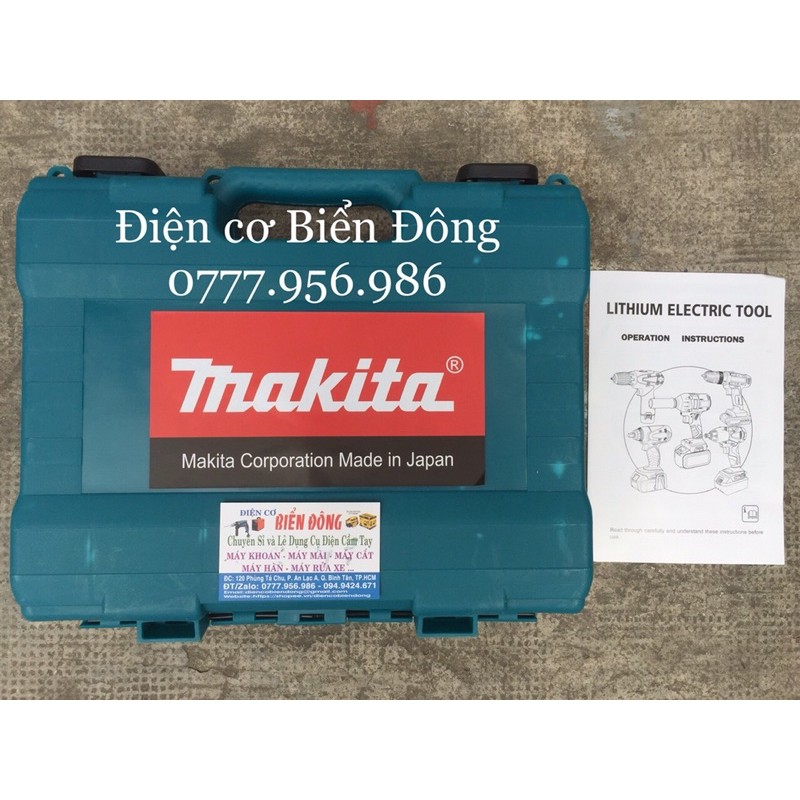 BỘ 3 MÁY KHOAN PIN MAKTIA 198V KHÔNG CHỔI THAN MÔ TƠ TỪ CÓ BÚA 3 CHỨC NĂNG - 2 Pin 10cell 6.0Ah