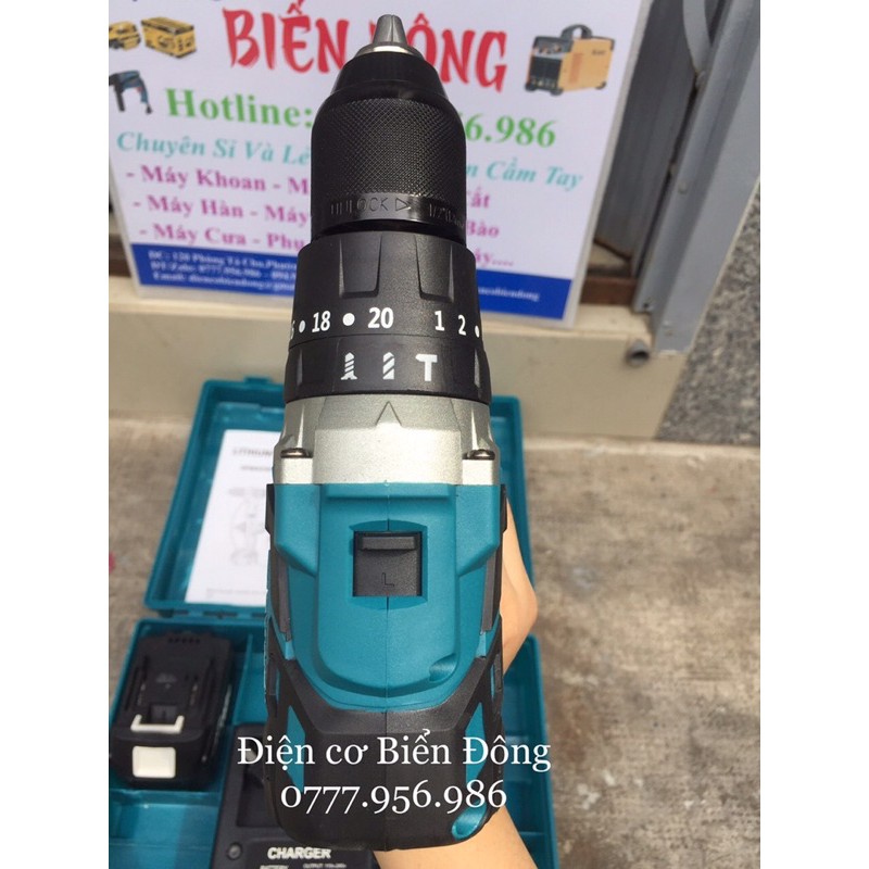 BỘ 3 MÁY KHOAN PIN MAKTIA 198V KHÔNG CHỔI THAN MÔ TƠ TỪ CÓ BÚA 3 CHỨC NĂNG - 2 Pin 10cell 6.0Ah