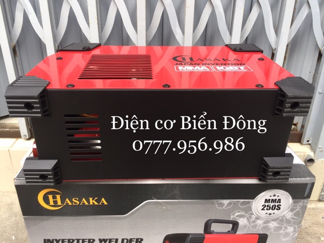 Máy Hàn điện tử tặng Bó 20 que Hàn que chấm boong 4 ly Máy Hàn điện tử HASAKA MMA-250S đỏ có INVETER