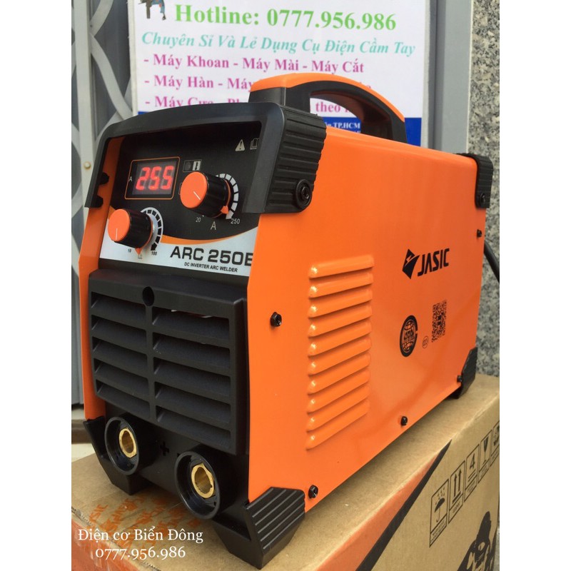 Máy Hàn điện tử Tặng bó 20 que hàn Hàn que chấm boong 5 ly máy hàn JASIC ARC-250E ANH QUỐC