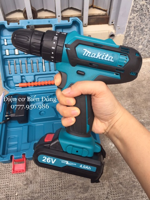 Máy khoan pin Tặng đầy đủ phụ kiện Máy khoan pin Bêtông cầm tay MAKITA 26V Thái Lan