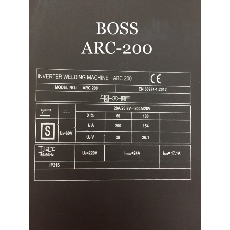 Máy Hàn BOSS cánh chim ARC-200 mẫu mới siêu hot TẶNG BÓ 20 que hàn