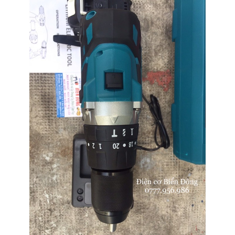 MÁY KHOAN PIN MAKITA KHÔNG CHỔI THAN PIN 128V 10 cell pin MÔ TƠ TỪ CÓ BÚA 3 CHỨC NĂNG
