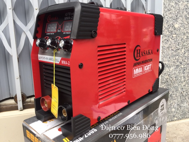 Tặng Bó 20 que Hàn que chấm boong 4 ly  Máy Hàn điện tử HASAKA MMA-250S đỏ có INVETER model mới cao cấp