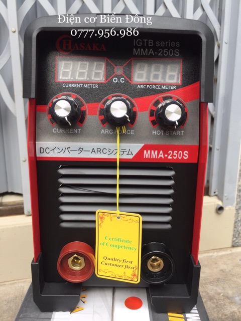 Tặng Bó 20 que Hàn que chấm boong 4 ly  Máy Hàn điện tử HASAKA MMA-250S đỏ có INVETER model mới cao cấp