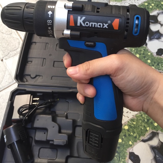 MÁY KHOAN PIN KOMAX CHÍNH HÃNG 12V khoan gỗ kim loại vặn vít