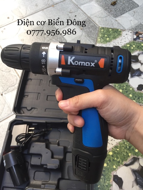 MÁY KHOAN PIN KOMAX CHÍNH HÃNG 12V khoan gỗ kim loại vặn vít