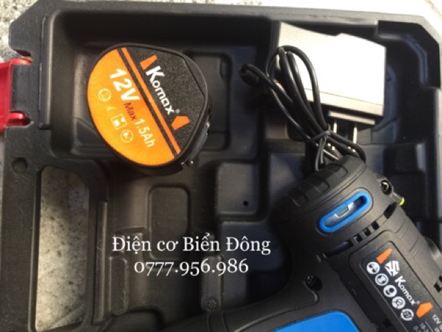 MÁY KHOAN PIN KOMAX CHÍNH HÃNG 12V khoan gỗ kim loại vặn vít