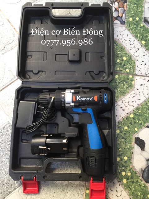MÁY KHOAN PIN KOMAX CHÍNH HÃNG 12V khoan gỗ kim loại vặn vít