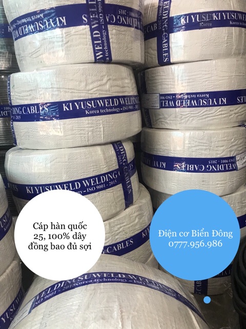 Dây cáp hàn 25 HÀN QUỐC cao cấp lõi đồng 100 phần trăm