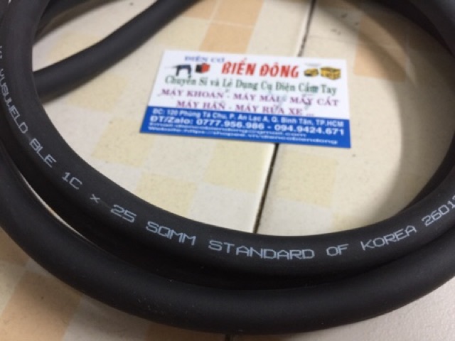 Dây cáp hàn 25 HÀN QUỐC cao cấp lõi đồng 100 phần trăm
