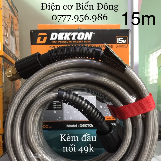 15m Dây xịch rửa DESKTON ren ngoài 22mm tặng kèm đầu nối bằng đồng 49k