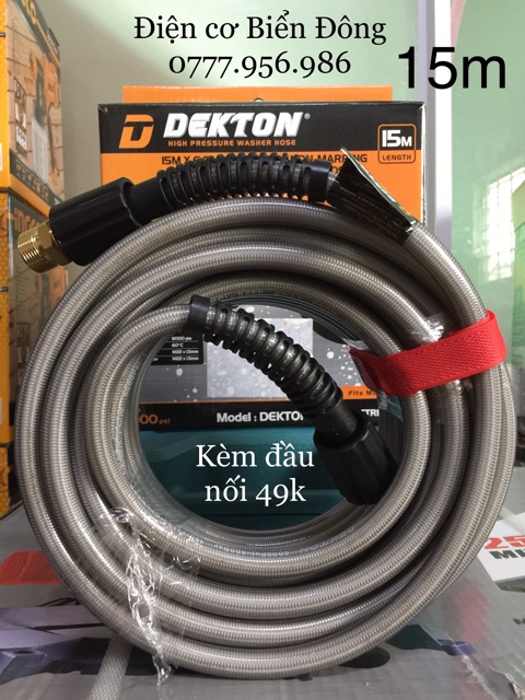 15m Dây xịch rửa DESKTON ren ngoài 22mm tặng kèm đầu nối bằng đồng 49k