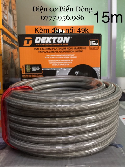 15m Dây xịch rửa DESKTON ren ngoài 22mm tặng kèm đầu nối bằng đồng 49k