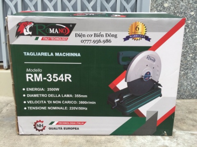 Máy cắt bàn chính hãng ROMANO Ý đĩa cắt 355mm 2500W