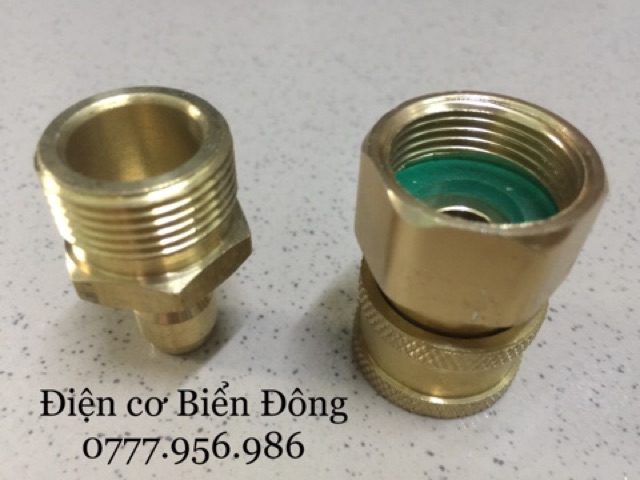 COMBO bộ đầu nối nước ra chống xoắn dây xịt ren 21 22 thích hợp cho tất cả các dòng rửa xe áp lực cao