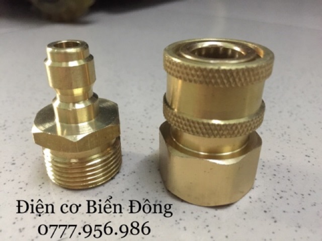 COMBO bộ đầu nối nước ra chống xoắn dây xịt ren 21 22 thích hợp cho tất cả các dòng rửa xe áp lực cao