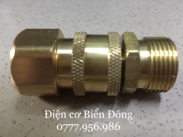 COMBO bộ đầu nối nước ra chống xoắn dây xịt ren 21 22 thích hợp cho tất cả các dòng rửa xe áp lực cao