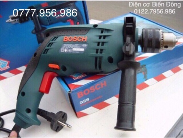 Máy khoan Tặng đầy đủ thướt đo khoá khoan, mũi khoan Máy khoan BOSH 13RE khoan sắt tường gỗ tôn bắn vít