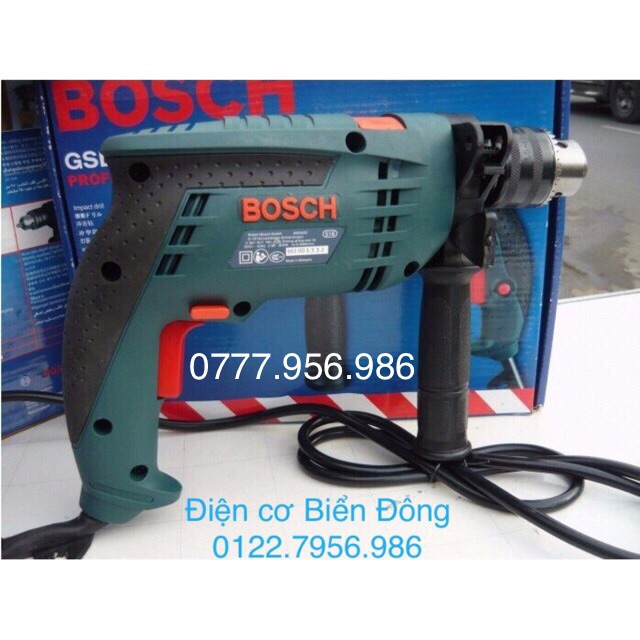 Máy khoan Tặng đầy đủ thướt đo khoá khoan, mũi khoan Máy khoan BOSH 13RE khoan sắt tường gỗ tôn bắn vít