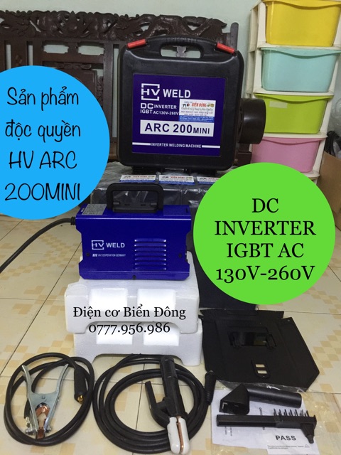 VALY Máy Hàn điện tử HV ARC 200MINI màu xanh dương ANH QUỐC mới