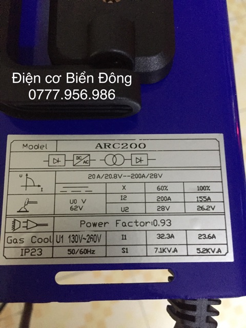 VALY Máy Hàn điện tử HV ARC 200MINI màu xanh dương ANH QUỐC mới