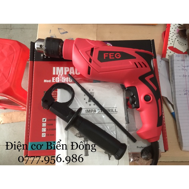 MÁY KHOAN FEG EG-516 QUẢNG CHÂU 750W khoan sắt tường gỗ tôn bắt vít