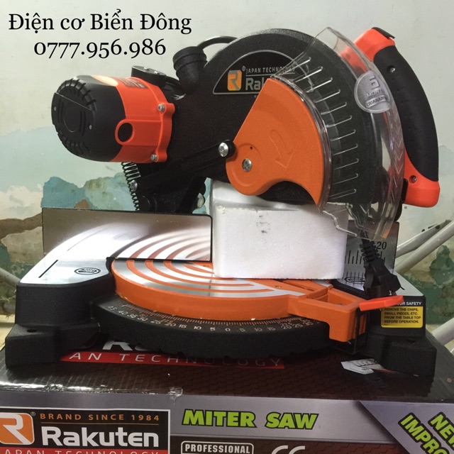 Máy cắt nhôm RAKUTEN cắt xoay 45 độ đĩa cắt 255mm 1850W