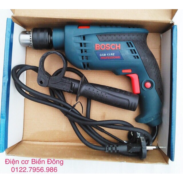 Tặng kèm đầy đủ thướt đo, khóa khoan, mũi khoan Máy khoan BOSH  13ly khoan sắt, tường, gỗ, tôn, bắn vít.