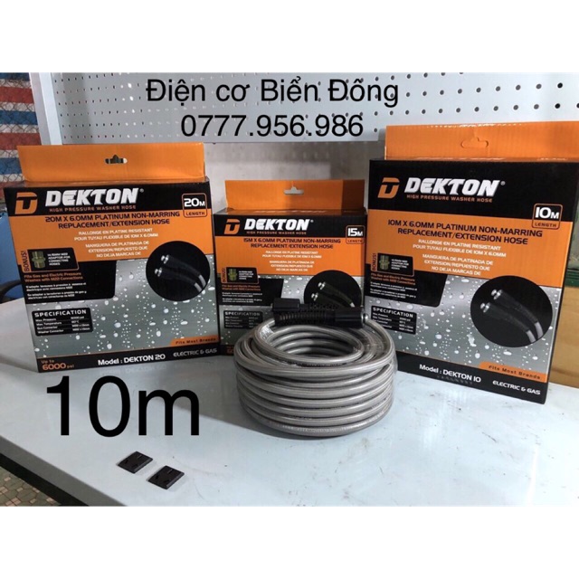 Dây xịch rửa DESKTON 10m ren ngoài 22mm tặng kèm đầu nối bằng đồng ren trong 21mm 50k