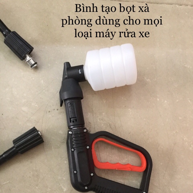 Bình tạo bọt xà phòng cho máy rửa xe, súng rửa nào cũng sử dụng được