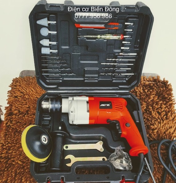 Tặng kèm bộ dụng cụ khoan khi mua Valy máy khoan ACZ-6713 chính hãng