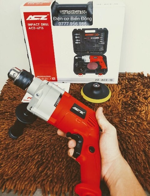 Tặng kèm bộ dụng cụ khoan khi mua Valy máy khoan ACZ-6713 chính hãng
